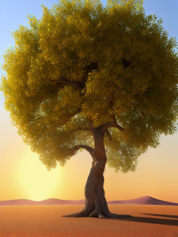  god in the form of a majestic tree with Golden apples