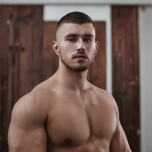 portrait+ style Russian queer Bellator brunette hunk dude face