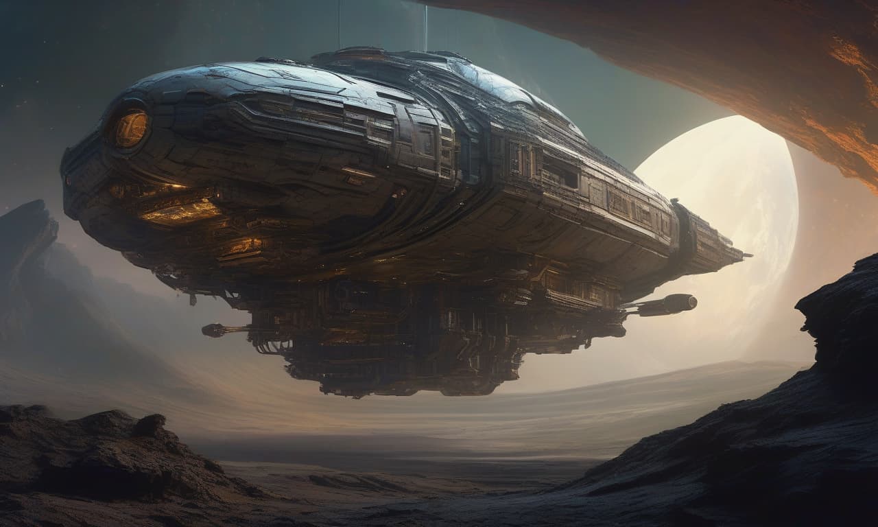  a large unusual configuration intricate spacecraft, exploring an alien planet, exploration in a gloomy nebula, from mikhail vrubel, artstation trend, Post apocalyptic gossamer mechanisms, cyberpunk, Victorian style in a picturesque enigmatic environment intricate, elegant, highly detailed, centered, digital painting, artstation, concept art, smooth, sharp focus, illustration, artgerm, tomasz alen kopera, peter mohrbacher, donato giancola, joseph christian leyendecker, wop leyendecker, wop, wlop, beautiful, realistic, professional photography, high detail, high resolution, hyper realistic, 8k, space hyperrealistic, full body, detailed clothing, highly detailed, cinematic lighting, stunningly beautiful, intricate, sharp focus, f/1. 8, 85mm, (centered image composition), (professionally color graded), ((bright soft diffused light)), volumetric fog, trending on instagram, trending on tumblr, HDR 4K, 8K