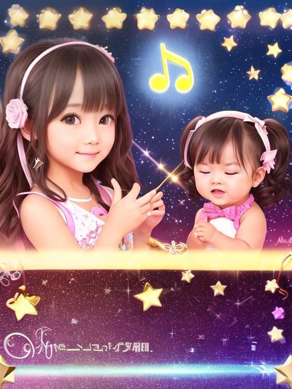  Cute musical notes and sparkling stars and gems wallpaper