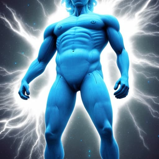  Giant blue human looking energy being