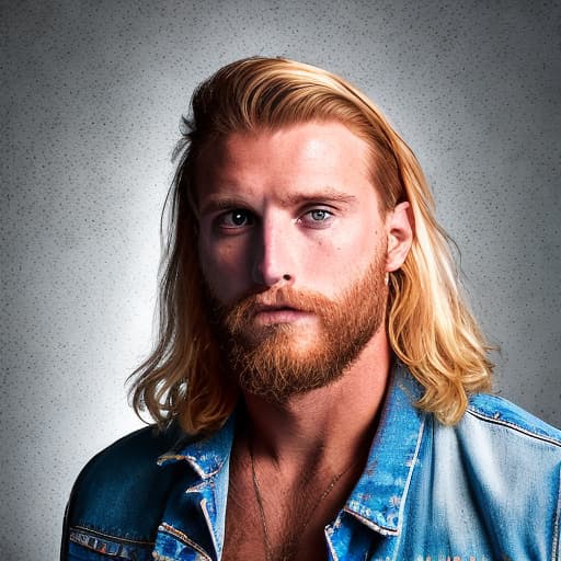 portrait+ style WrestleMania queer blonde hunk dude face