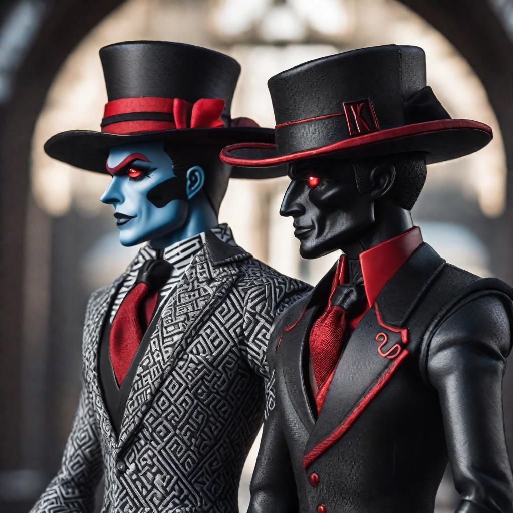  Hatman in monster high black shadow man with red eyes hyperrealistic, full body, detailed clothing, highly detailed, cinematic lighting, stunningly beautiful, intricate, sharp focus, f/1. 8, 85mm, (centered image composition), (professionally color graded), ((bright soft diffused light)), volumetric fog, trending on instagram, trending on tumblr, HDR 4K, 8K