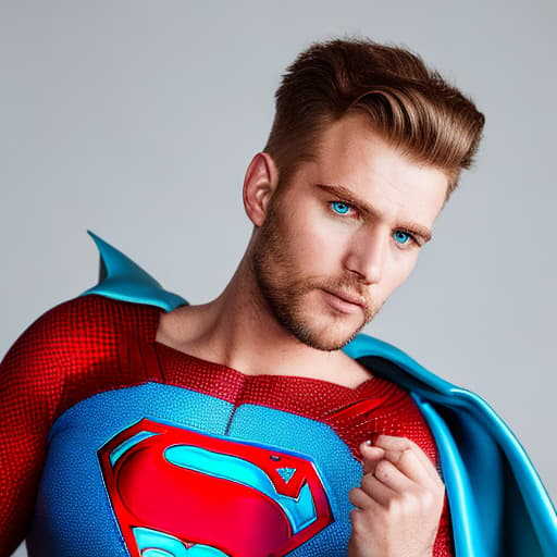 portrait+ style dc superhero queer blonde hunk dude face