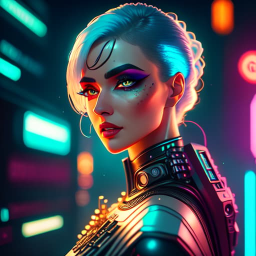 in OliDisco style ultra realistic close up portrait ((beautiful pale cyberpunk female with heavy black eyeliner)), blue eyes, shaved side haircut, hyper detail, cinematic lighting, magic neon, dark red city, Canon EOS R3, nikon, f/1.4, ISO 200, 1/160s, 8K, RAW, unedited, symmetrical balance, in frame, 8K hyperrealistic, full body, detailed clothing, highly detailed, cinematic lighting, stunningly beautiful, intricate, sharp focus, f/1. 8, 85mm, (centered image composition), (professionally color graded), ((bright soft diffused light)), volumetric fog, trending on instagram, trending on tumblr, HDR 4K, 8K