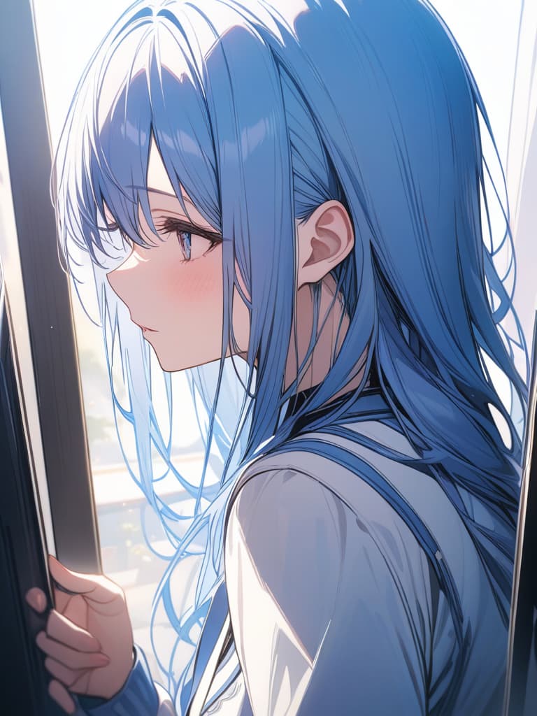  master piece,blue hair,long hair,, masterpiece, best quality,8k,ultra detailed,high resolution,an extremely delicate and beautiful,hyper detail