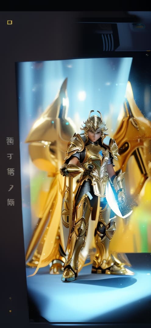  a golden armor divin male knight like Saint seiya holding a buster blade Sagittarius futuristic armor, hyperrealistic, high quality, highly detailed, cinematic lighting, intricate, sharp focus, f/1. 8, 85mm, (centered image composition), (professionally color graded), ((bright soft diffused light)), volumetric fog, trending on instagram, HDR 4K, 8K