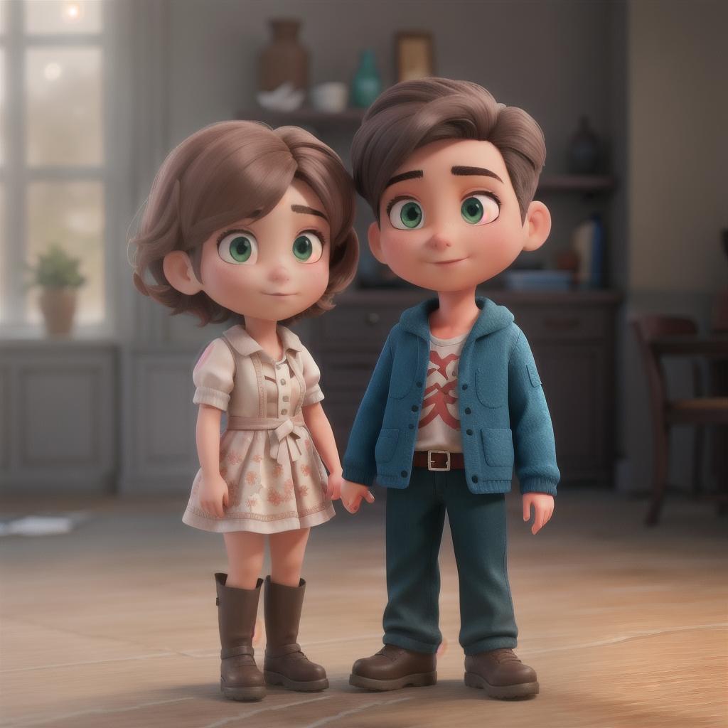  A beautiful short hair with his boyfriend hyperrealistic, full body, detailed clothing, highly detailed, cinematic lighting, stunningly beautiful, intricate, sharp focus, f/1. 8, 85mm, (centered image composition), (professionally color graded), ((bright soft diffused light)), volumetric fog, trending on instagram, trending on tumblr, HDR 4K, 8K