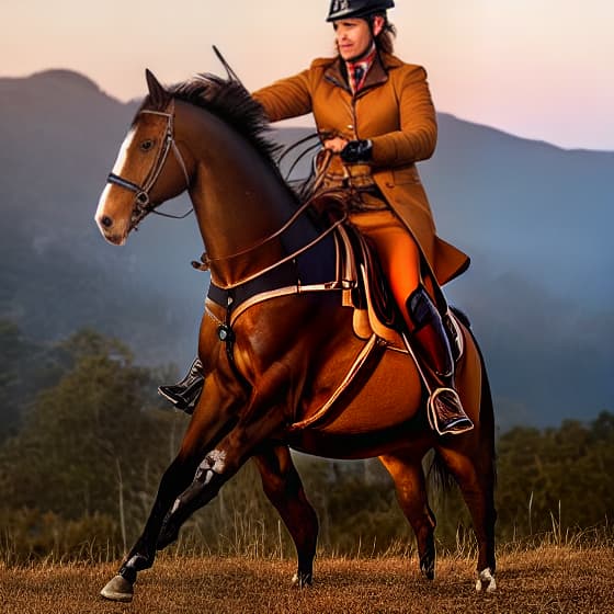  dog riding a horse hyperrealistic, full body, detailed clothing, highly detailed, cinematic lighting, stunningly beautiful, intricate, sharp focus, f/1. 8, 85mm, (centered image composition), (professionally color graded), ((bright soft diffused light)), volumetric fog, trending on instagram, trending on tumblr, HDR 4K, 8K