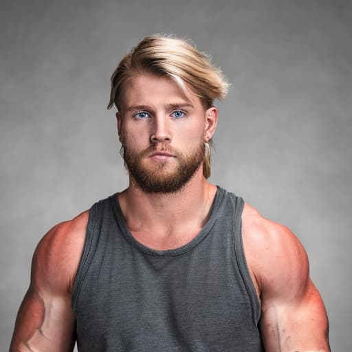 portrait+ style wwe queer blonde hunk dude face