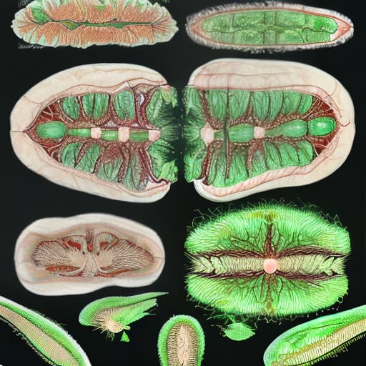  Medical Visualization Drawing Individual H. pylori Magnified Images，