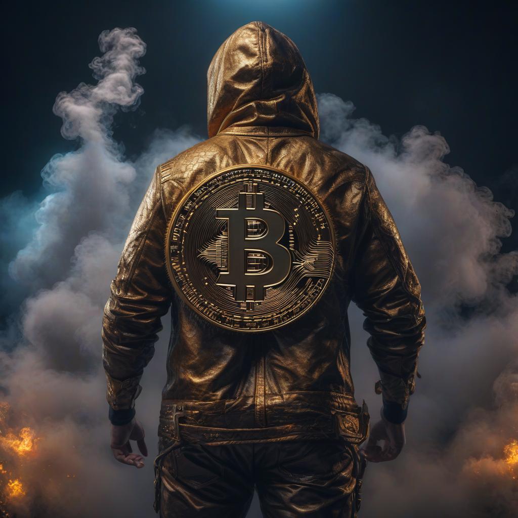  Bitcoin киллер hyperrealistic, full body, detailed clothing, highly detailed, cinematic lighting, stunningly beautiful, intricate, sharp focus, f/1. 8, 85mm, (centered image composition), (professionally color graded), ((bright soft diffused light)), volumetric fog, trending on instagram, trending on tumblr, HDR 4K, 8K