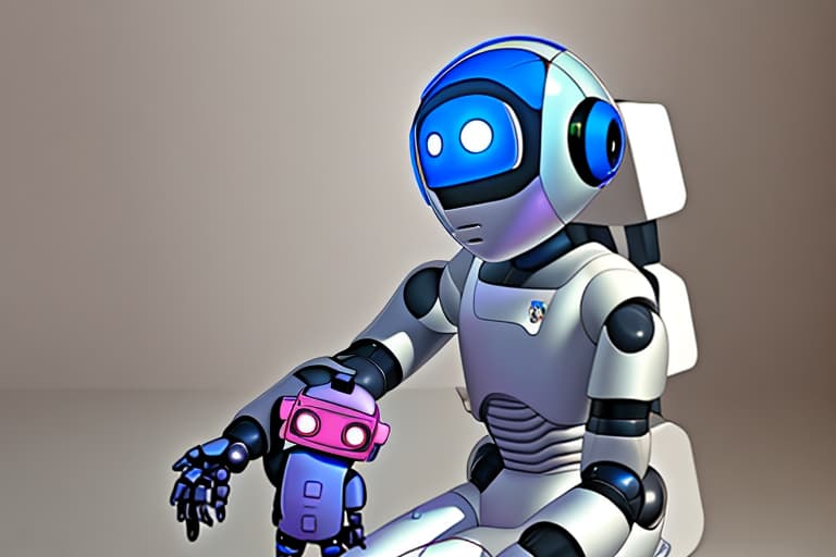  kid playing robot