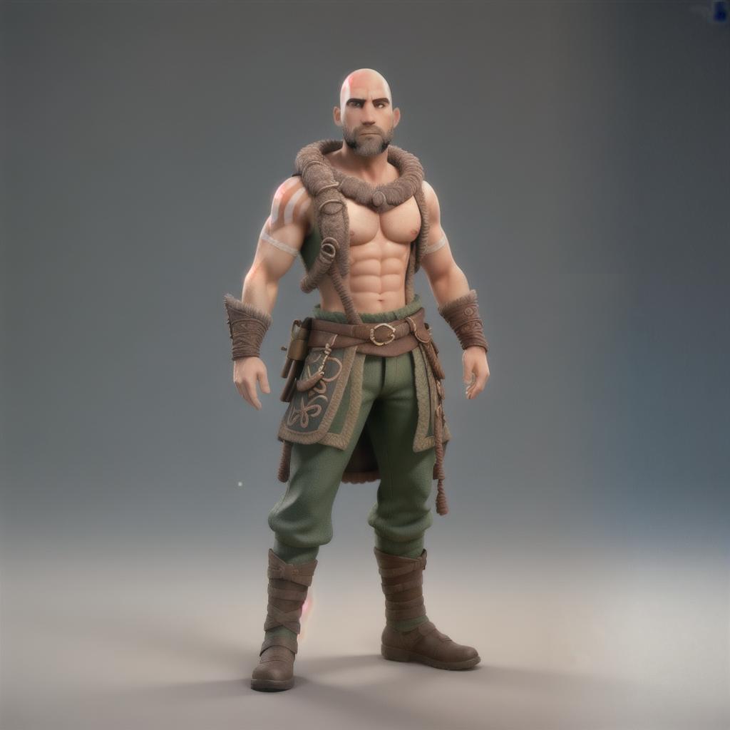  God of war hyperrealistic, full body, detailed clothing, highly detailed, cinematic lighting, stunningly beautiful, intricate, sharp focus, f/1. 8, 85mm, (centered image composition), (professionally color graded), ((bright soft diffused light)), volumetric fog, trending on instagram, trending on tumblr, HDR 4K, 8K