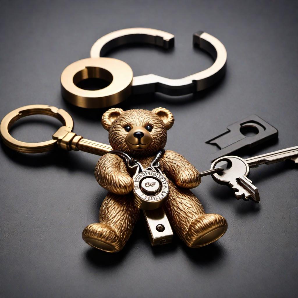  Create a logo for a locksmith company named 'Teddy's Locks'. The design should feature a stylized teddy bear incorporating elements that suggest locksmith services, like keys or locks, in a professional yet friendly style. Include the company name 'Teddy's Locks' in the design, with a font that matches the brand's approachable and reliable nature. hyperrealistic, full body, detailed clothing, highly detailed, cinematic lighting, stunningly beautiful, intricate, sharp focus, f/1. 8, 85mm, (centered image composition), (professionally color graded), ((bright soft diffused light)), volumetric fog, trending on instagram, trending on tumblr, HDR 4K, 8K