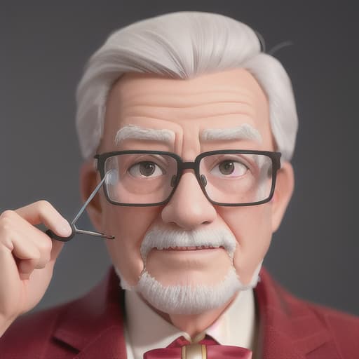  a brave, elderly gentleman with square glasses ,ultra-detailed , 8k,best quality