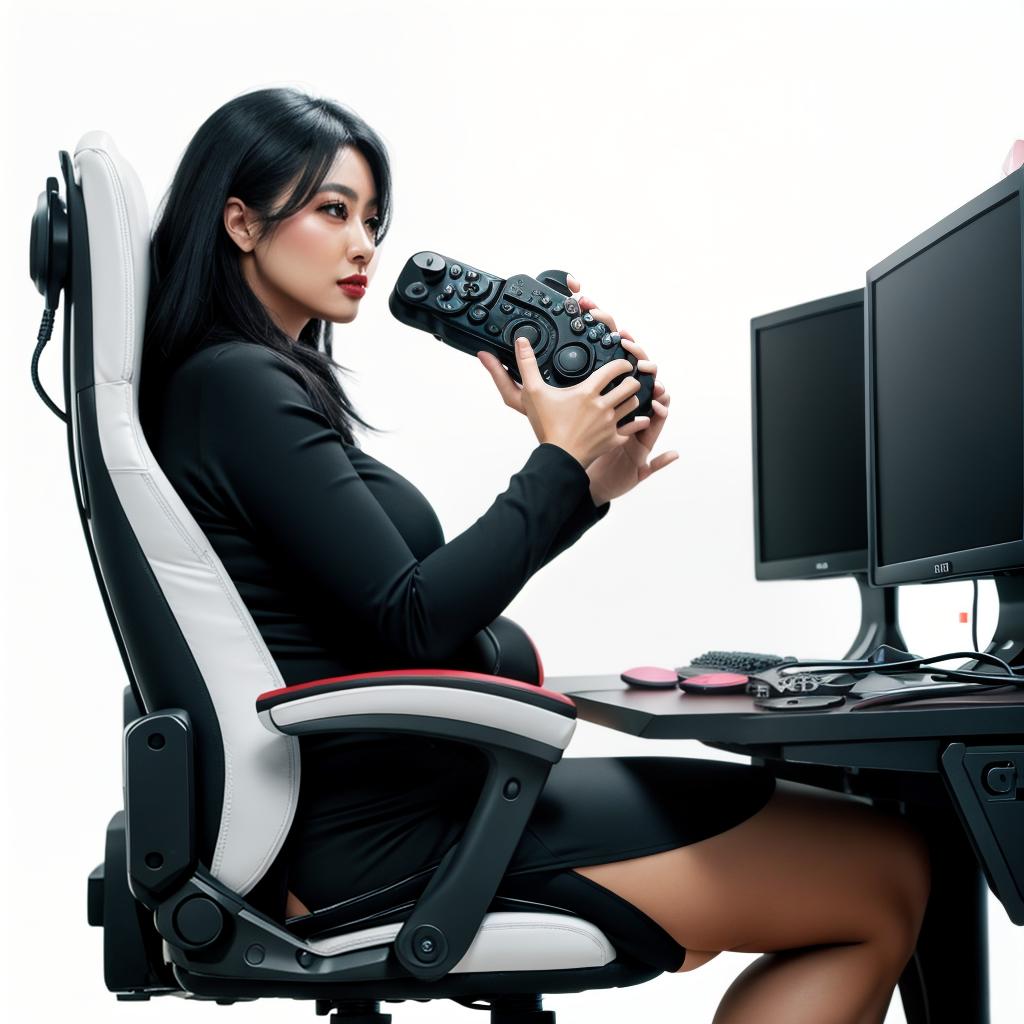  raccoon sitting in gaming chair front a computer on desktop, ((semi anthropomorphic)),(full body), tail, belly, sitting, fat, (chubby), (((white background))), solo, desktop, gaming chair, side view,  [[[clothes]]] hyperrealistic, full body, detailed clothing, highly detailed, cinematic lighting, stunningly beautiful, intricate, sharp focus, f/1. 8, 85mm, (centered image composition), (professionally color graded), ((bright soft diffused light)), volumetric fog, trending on instagram, trending on tumblr, HDR 4K, 8K