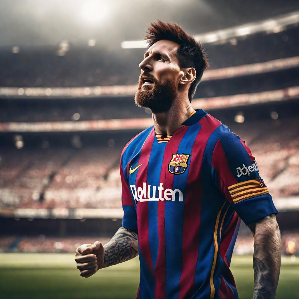  Lionel Messi as king hyperrealistic, full body, detailed clothing, highly detailed, cinematic lighting, stunningly beautiful, intricate, sharp focus, f/1. 8, 85mm, (centered image composition), (professionally color graded), ((bright soft diffused light)), volumetric fog, trending on instagram, trending on tumblr, HDR 4K, 8K