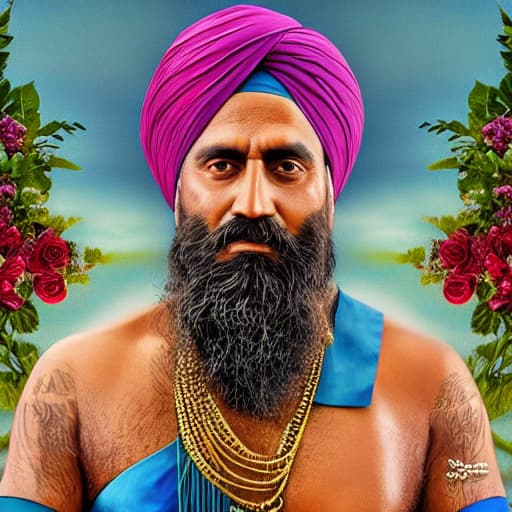  guru ji dugri wale hyperrealistic, full body, detailed clothing, highly detailed, cinematic lighting, stunningly beautiful, intricate, sharp focus, f/1. 8, 85mm, (centered image composition), (professionally color graded), ((bright soft diffused light)), volumetric fog, trending on instagram, trending on tumblr, HDR 4K, 8K