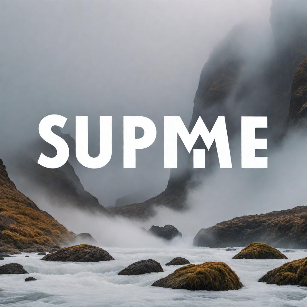  A white background with the word 'Supreme' on it in bold, block letters. The text should be centered on the image. hyperrealistic, full body, detailed clothing, highly detailed, cinematic lighting, stunningly beautiful, intricate, sharp focus, f/1. 8, 85mm, (centered image composition), (professionally color graded), ((bright soft diffused light)), volumetric fog, trending on instagram, trending on tumblr, HDR 4K, 8K