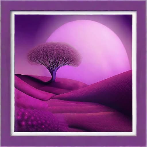  Dreamlike and surrealistic landscape in purple tones