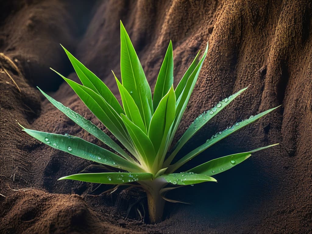  An ultradetailed closeup image of a freshly harvested yacón root, showcasing its unique tuberous shape and earthy brown skin texture, with small droplets of water glistening under soft natural light. hyperrealistic, full body, detailed clothing, highly detailed, cinematic lighting, stunningly beautiful, intricate, sharp focus, f/1. 8, 85mm, (centered image composition), (professionally color graded), ((bright soft diffused light)), volumetric fog, trending on instagram, trending on tumblr, HDR 4K, 8K