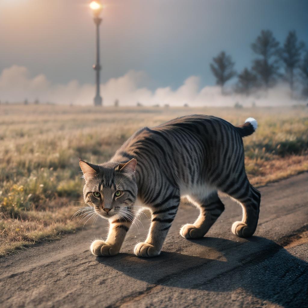  @PB_ImgGenBot Cat hyperrealistic, full body, detailed clothing, highly detailed, cinematic lighting, stunningly beautiful, intricate, sharp focus, f/1. 8, 85mm, (centered image composition), (professionally color graded), ((bright soft diffused light)), volumetric fog, trending on instagram, trending on tumblr, HDR 4K, 8K