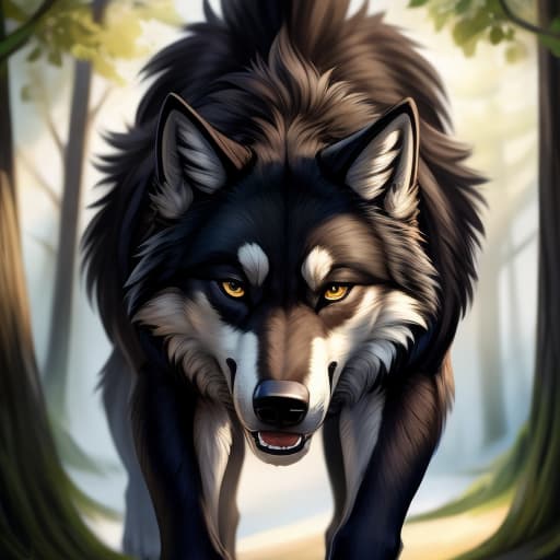  Male wolf, feral wolf, black fur, black body, ass focus, gold eyes, open eyes, digital art, masterpiece, 4k, fine details,