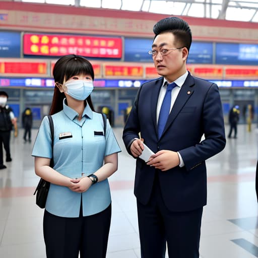  Beijing Railway Station security guards handle passenger complaints,