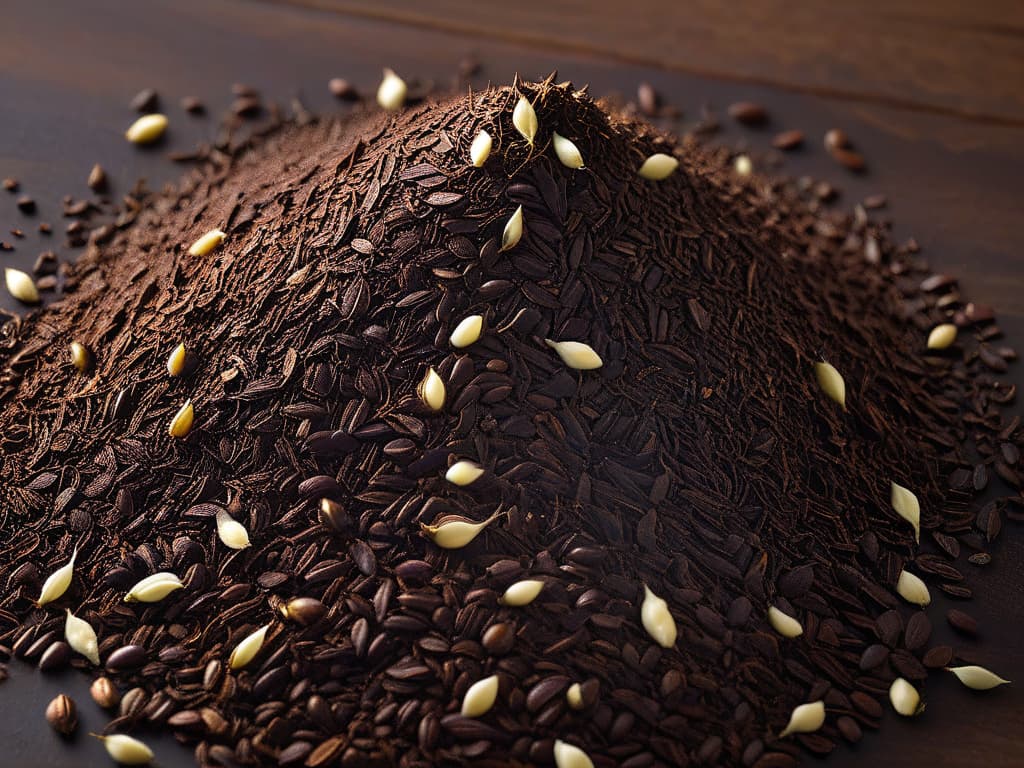  An ultradetailed closeup image of a vanilla bean from Madagascar, showcasing the intricate patterns, rich texture, and deep brown color of the pod. The image captures the tiny vanilla seeds spilling out, glistening in the light, emphasizing the freshness and quality of the ingredient. The background is subtly blurred, drawing all attention to the natural beauty and allure of the vanilla bean, perfectly complementing the informative and professional tone of the article. hyperrealistic, full body, detailed clothing, highly detailed, cinematic lighting, stunningly beautiful, intricate, sharp focus, f/1. 8, 85mm, (centered image composition), (professionally color graded), ((bright soft diffused light)), volumetric fog, trending on instagram, trending on tumblr, HDR 4K, 8K