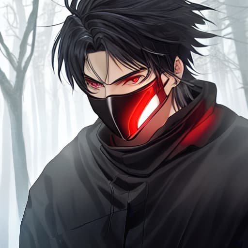  a photo for a/an adult man wearing the konoha's forehead protector and a tall black haircut with a fair skin and wearing a black and cool face mask with a lighting renegan eye and wearing a red and white ninja suit and he holds in his hands a konay with a dense forest in the back ground hyperrealistic, full body, detailed clothing, highly detailed, cinematic lighting, stunningly beautiful, intricate, sharp focus, f/1. 8, 85mm, (centered image composition), (professionally color graded), ((bright soft diffused light)), volumetric fog, trending on instagram, trending on tumblr, HDR 4K, 8K