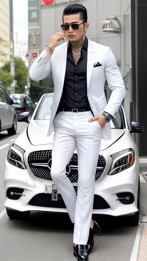  Yakuza, fashionable, Mercedes Benz, male.