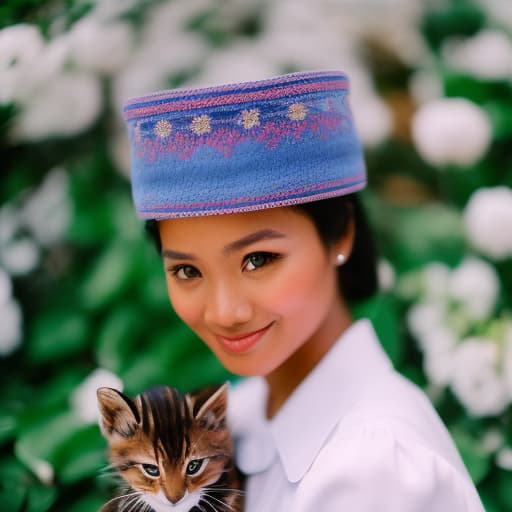 portrait+ style portrait+ style, A cute Indonesian woman (((just wearing underwear))) ((pose with kitten's)), realistic, hyperdetailed , ultra realistic, hyper detail, Canon EOS R3, nikon, f/1.4, ISO 200, 1/160s, 8K, RAW, unedited, symmetrical balance, in-frame, HDR 4K