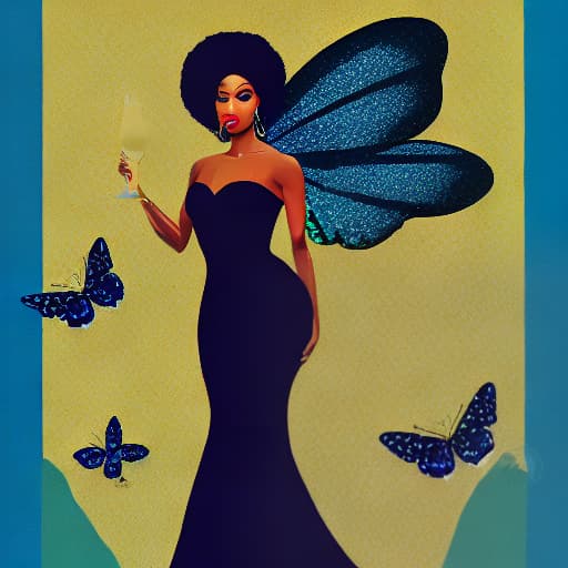  black woman with butterfly wings