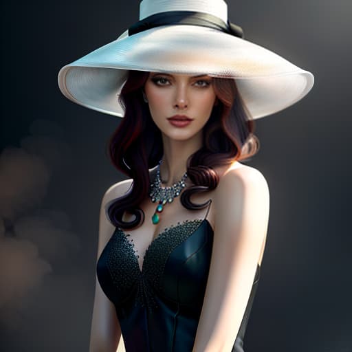  painting of a woman wearing a hat with a necklace, exquisite digital illustration, elegante pintura digital, linda pintura de persona gem, beautiful digital illustration, estilo de pintura digital, linda pintura digital, linda arte digital, no estilo aquarela, pintura linda, no art style by bowater, a beautiful art illustration, no estilo de aquarela digital, with ink blots and paint running down the screen hyperrealistic, full body, detailed clothing, highly detailed, cinematic lighting, stunningly beautiful, intricate, sharp focus, f/1. 8, 85mm, (centered image composition), (professionally color graded), ((bright soft diffused light)), volumetric fog, trending on instagram, trending on tumblr, HDR 4K, 8K