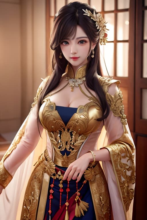  女性 hyperrealistic, full body, detailed clothing, highly detailed, cinematic lighting, stunningly beautiful, intricate, sharp focus, f/1. 8, 85mm, (centered image composition), (professionally color graded), ((bright soft diffused light)), volumetric fog, trending on instagram, trending on tumblr, HDR 4K, 8K