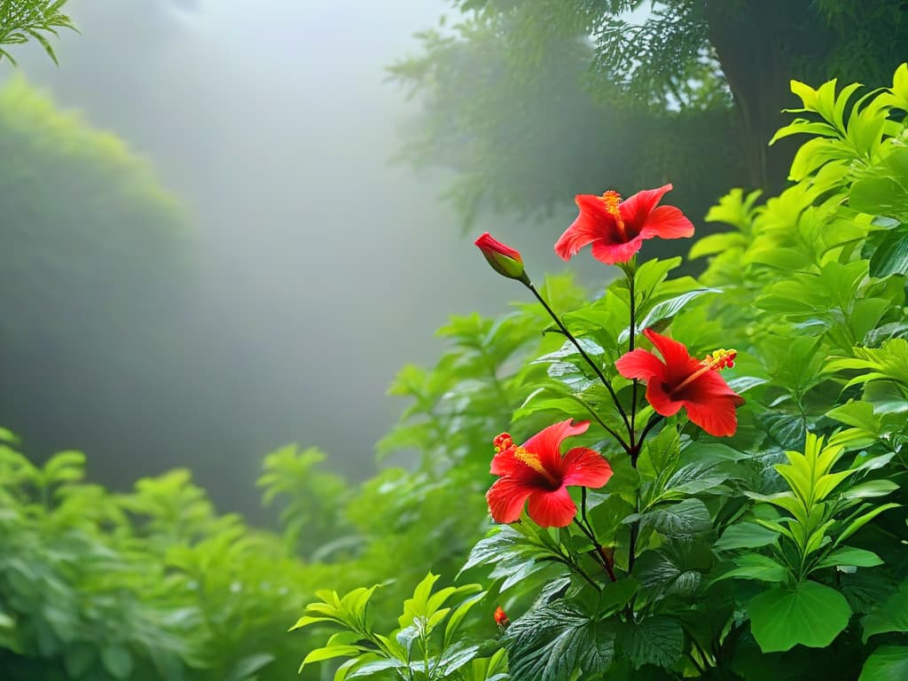  An ultradetailed closeup image of a vibrant red hibiscus flower commonly used in Nigerian desserts, showcasing intricate details of the delicate petals and the contrasting deep green leaves in the background. hyperrealistic, full body, detailed clothing, highly detailed, cinematic lighting, stunningly beautiful, intricate, sharp focus, f/1. 8, 85mm, (centered image composition), (professionally color graded), ((bright soft diffused light)), volumetric fog, trending on instagram, trending on tumblr, HDR 4K, 8K