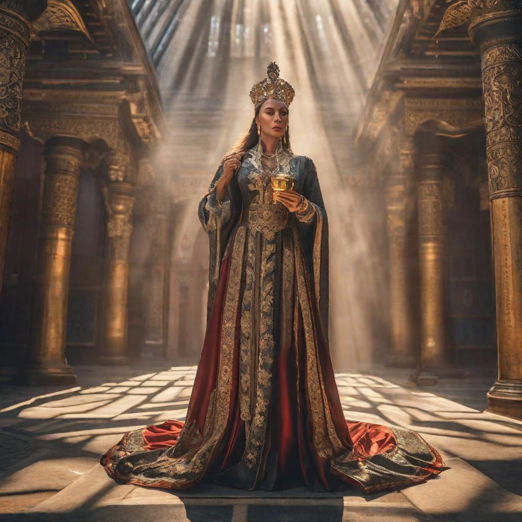  virtues and god's love hyperrealistic, full body, detailed clothing, highly detailed, cinematic lighting, stunningly beautiful, intricate, sharp focus, f/1. 8, 85mm, (centered image composition), (professionally color graded), ((bright soft diffused light)), volumetric fog, trending on instagram, trending on tumblr, HDR 4K, 8K