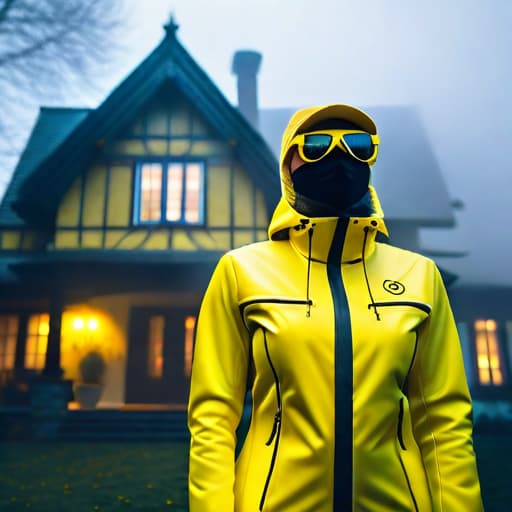  House yellow hyperrealistic, full body, detailed clothing, highly detailed, cinematic lighting, stunningly beautiful, intricate, sharp focus, f/1. 8, 85mm, (centered image composition), (professionally color graded), ((bright soft diffused light)), volumetric fog, trending on instagram, trending on tumblr, HDR 4K, 8K