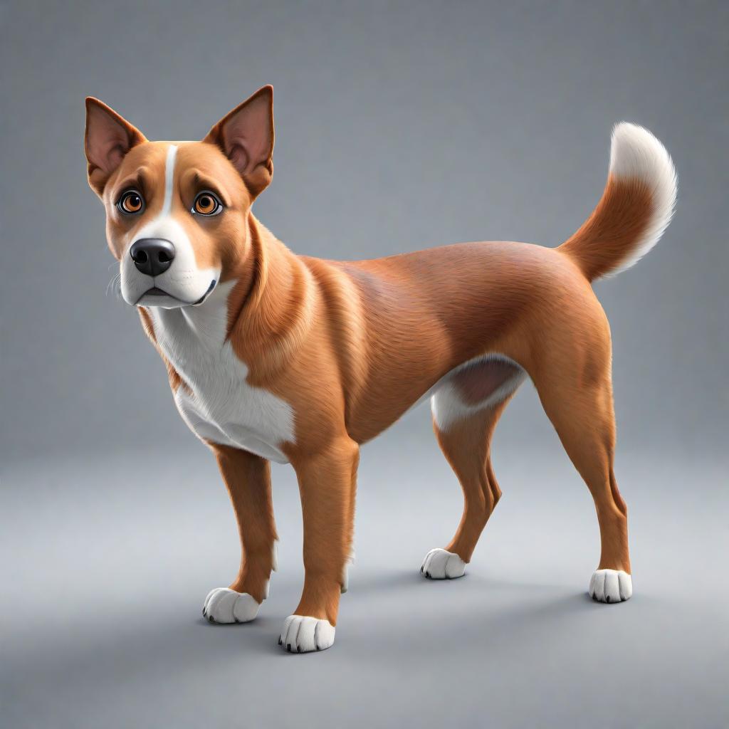  A cartoon character based on the uploaded photograph of a dog. The cartoon character should be animated, colorful, and friendly-looking, suitable for a children's book or cartoon show. hyperrealistic, full body, detailed clothing, highly detailed, cinematic lighting, stunningly beautiful, intricate, sharp focus, f/1. 8, 85mm, (centered image composition), (professionally color graded), ((bright soft diffused light)), volumetric fog, trending on instagram, trending on tumblr, HDR 4K, 8K