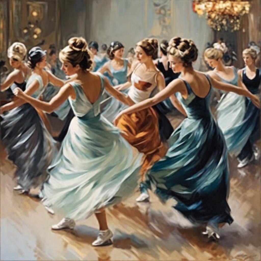  masterpiece, best quality,Beautiful women dancing in the dance studio