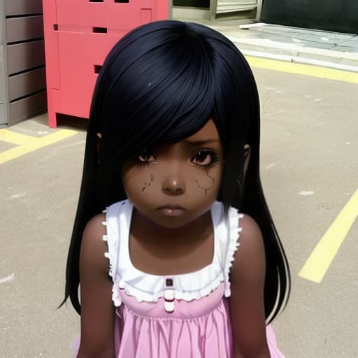  a child girl with dark skin anime