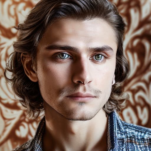 portrait+ style Russian queer soap actor brunette hunk dude face