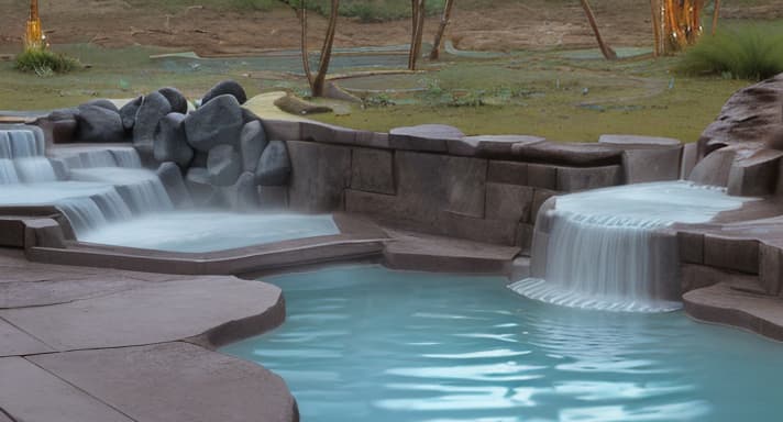   ing at hotspring, full view, realistic detail