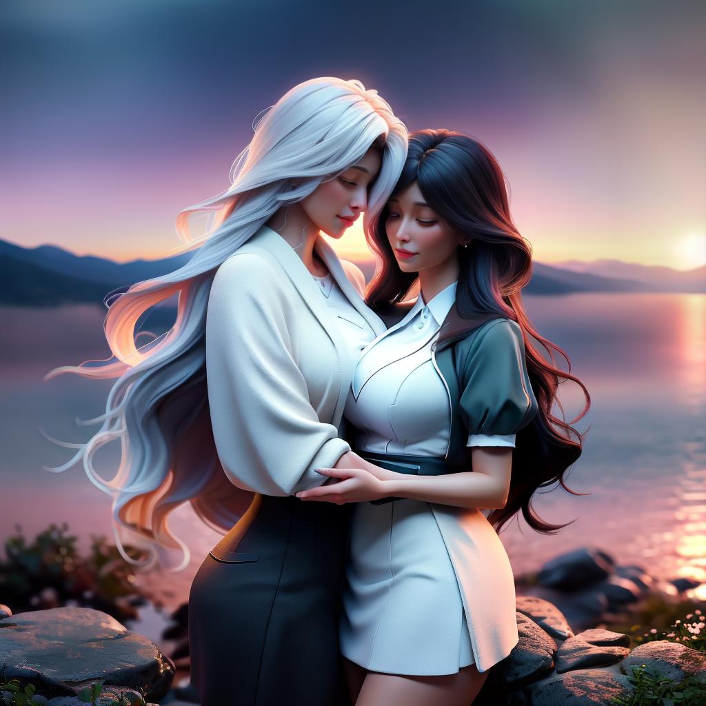  Create a high quality hyperrealistic image that visually represents the theme 'True love is not about finding someone to live with, but finding someone you can't live without.' The image should depict a couple standing together on a scenic overlook, holding each other closely and looking into each other's eyes, conveying a deep emotional connection. The background should include a beautiful sunset over a serene landscape, emphasizing the romantic atmosphere. The characters should be dressed casually, and their expressions should reflect the profound bond they share. The image should be of hyperrealistic style and high quality. hyperrealistic, full body, detailed clothing, highly detailed, cinematic lighting, stunningly beautiful, intricate, sharp focus, f/1. 8, 85mm, (centered image composition), (professionally color graded), ((bright soft diffused light)), volumetric fog, trending on instagram, trending on tumblr, HDR 4K, 8K