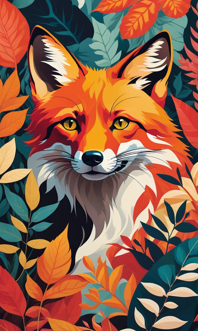  Fauvism, Primitivism. Vector art. (Poster image: 1,2). (Double exposure: 1.9). (Flat fill: 1,2) with local colors (no light shading, no volume: 1,2). Simplicity, primitive. (Silhouette: 1,8) animal fox:: patterns::: flowers and whimsical leaves:: ornament. Background::: flowers and fall leaves. Complex fauvism, surrealist abstractionism. In the style of the works of Henri Matisse. High quality. hyperrealistic, full body, detailed clothing, highly detailed, cinematic lighting, stunningly beautiful, intricate, sharp focus, f/1. 8, 85mm, (centered image composition), (professionally color graded), ((bright soft diffused light)), volumetric fog, trending on instagram, trending on tumblr, HDR 4K, 8K