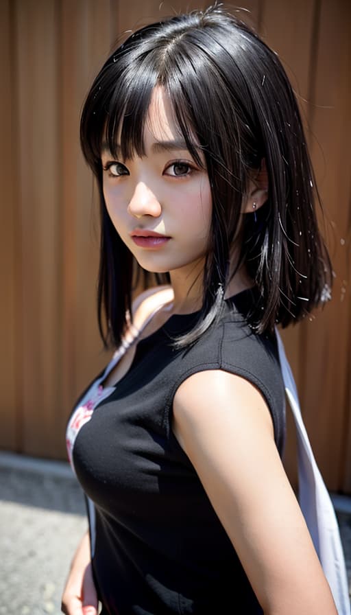  Black hair, Japanese, teens,, (Masterpiece, BestQuality:1.3), (ultra detailed:1.2), (hyperrealistic:1.3), (RAW photo:1.2),High detail RAW color photo, professional photograph, (Photorealistic:1.4), (realistic:1.4), ,professional lighting, (japanese), beautiful face, (realistic face)