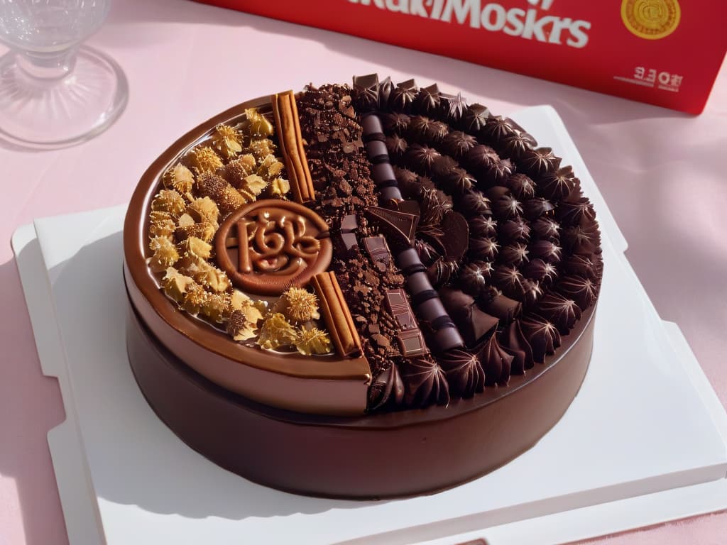  An ultradetailed, 8k image of a perfectly symmetrical platter showcasing a precise arrangement of Tim Tam and Whittaker's chocolate pieces, each delicately placed to form a harmonious yinyang symbol. The Tim Tam biscuits gleam with a glossy finish, while the Whittaker's chocolate squares exude a rich, velvety texture. The contrast between the two iconic treats is heightened by the play of light and shadow, creating a mesmerizing visual representation of the chocolate giants' clash. hyperrealistic, full body, detailed clothing, highly detailed, cinematic lighting, stunningly beautiful, intricate, sharp focus, f/1. 8, 85mm, (centered image composition), (professionally color graded), ((bright soft diffused light)), volumetric fog, trending on instagram, trending on tumblr, HDR 4K, 8K