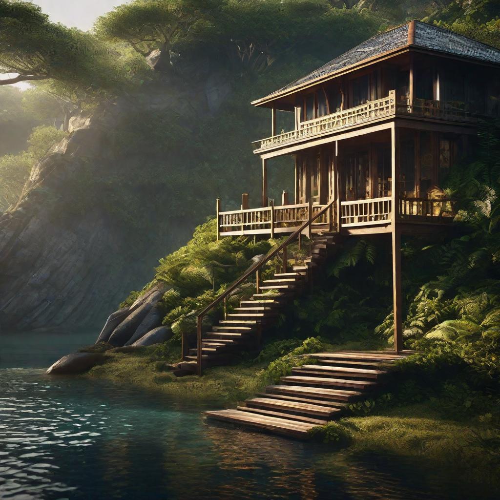  After months of searching, I stumbled upon a mysterious island retreat, shrouded in whispers of enchantment and wonder. With each step, the air grew thick with an otherworldly energy, promising hidden secrets waiting to be unveiled. hyperrealistic, full body, detailed clothing, highly detailed, cinematic lighting, stunningly beautiful, intricate, sharp focus, f/1. 8, 85mm, (centered image composition), (professionally color graded), ((bright soft diffused light)), volumetric fog, trending on instagram, trending on tumblr, HDR 4K, 8K