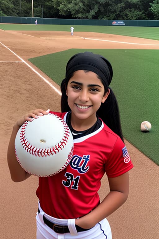  Middle eastern female, softball,